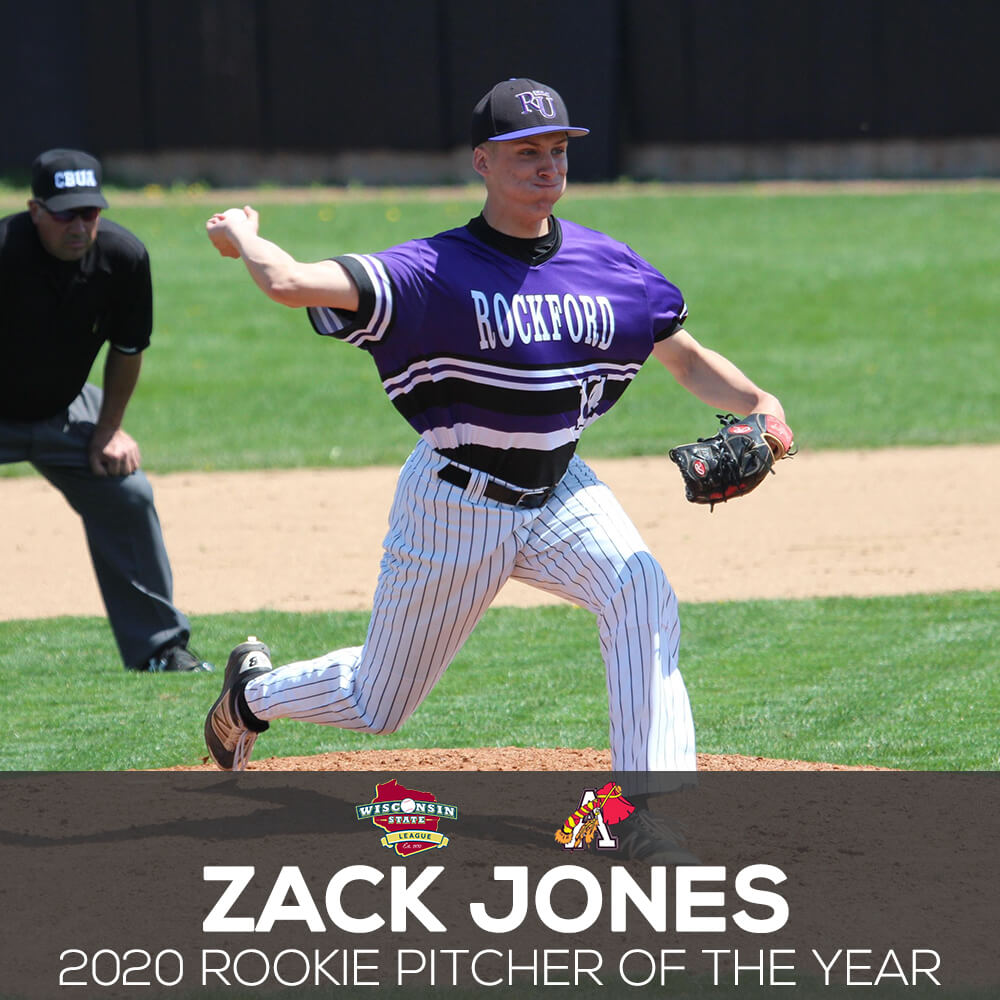 2020 WSL Rookie Pitcher of the Year Zack Jones (Addison Braves)