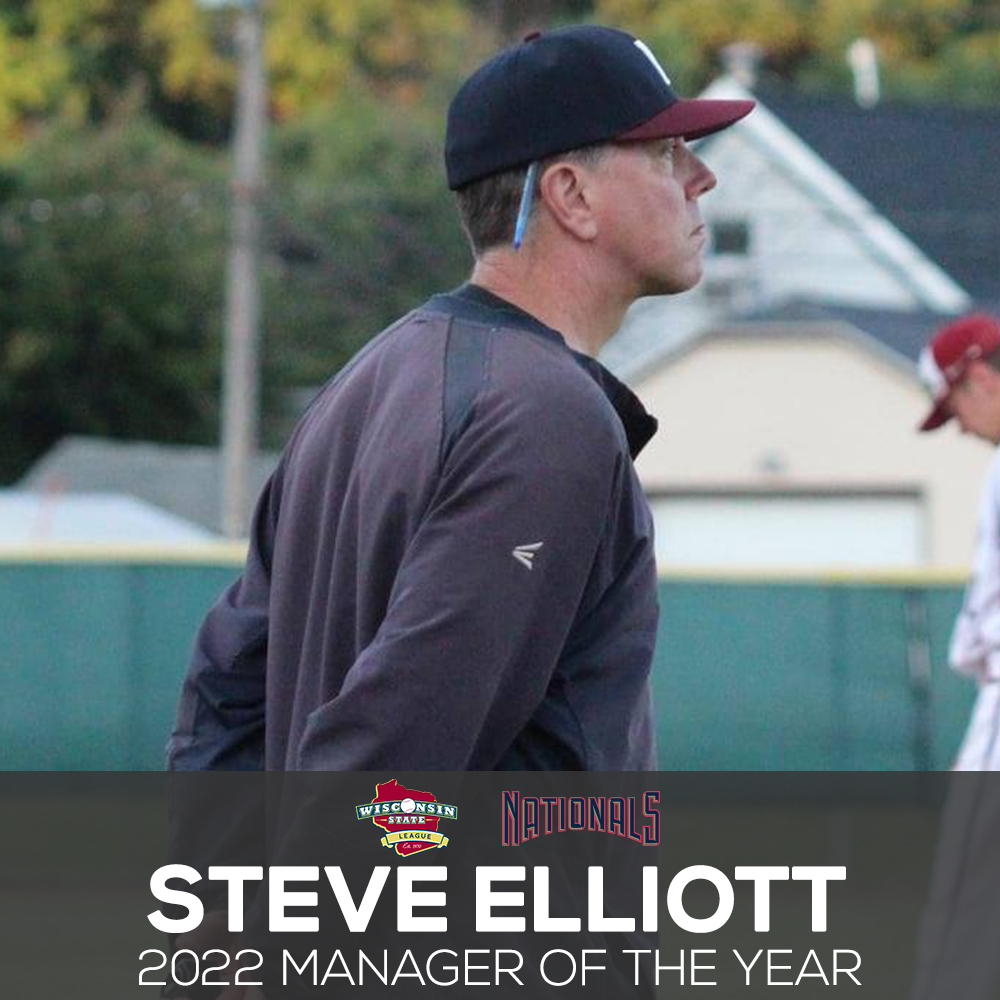 2022 Wisconsin State League Manager of the Year Steve Elliott of the West Allis Nationals