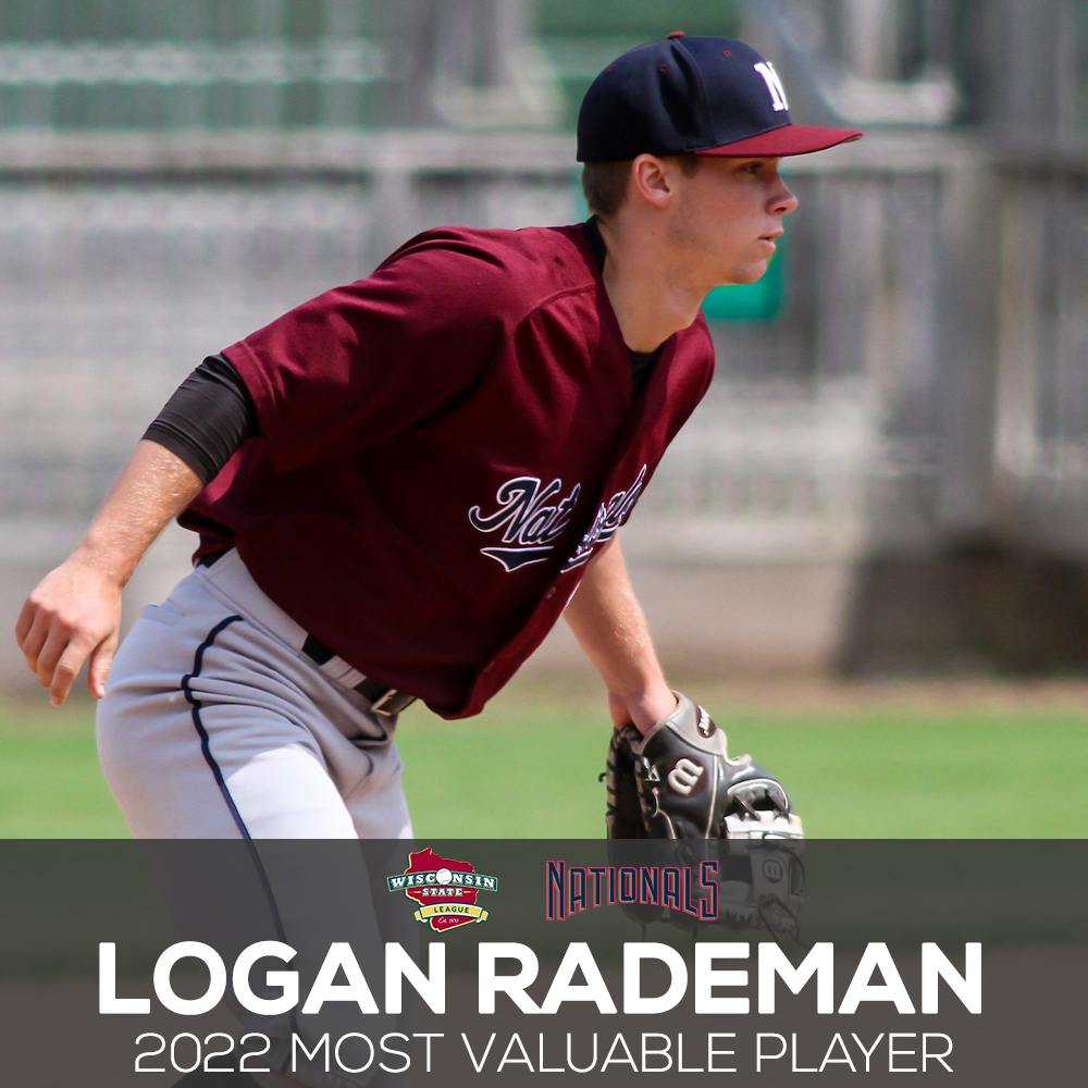 2022 Wisconsin State League Most Valuable Player Logan Rademan of the West Allis Nationals
