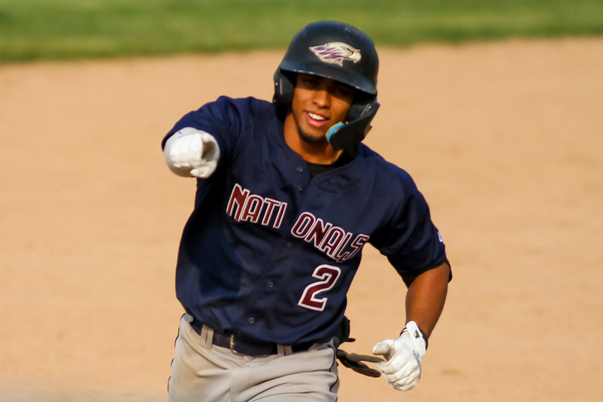 West Allis Nationals shortstop Darryl Jackson (2) during a game against the Green Bay Blue Ribbons on June 17, 2023 at Joannes Stadium in Green Bay, Wisconsin. (Brad Krause/Krause Sports Photography)